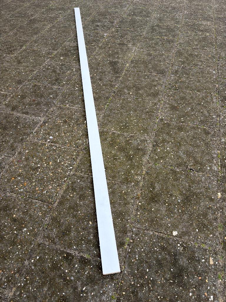 Plint wit gegrond (12x55x2600mm), Ophalen, Nieuw, Mdf, 200 tot 250 cm