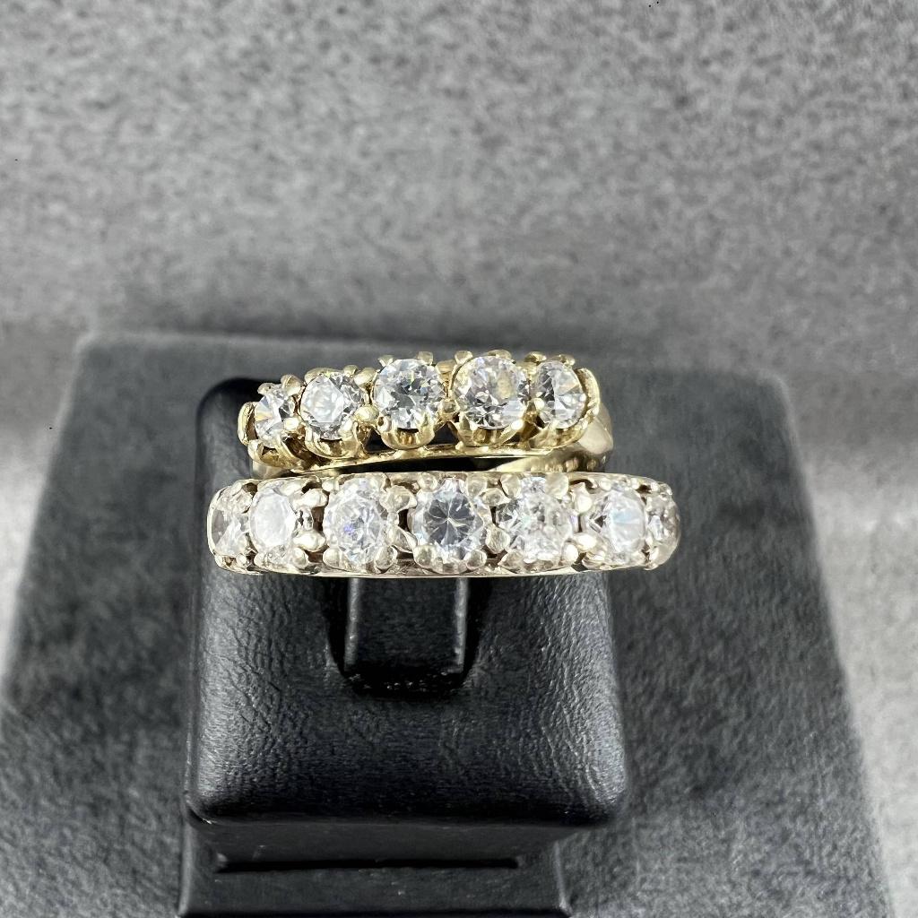 Gouden ring | 14K | 5,41gr | rijring bicolor | 404081, Sieraden, Tassen en Uiterlijk, Ringen, Ophalen of Verzenden, Zo goed als nieuw