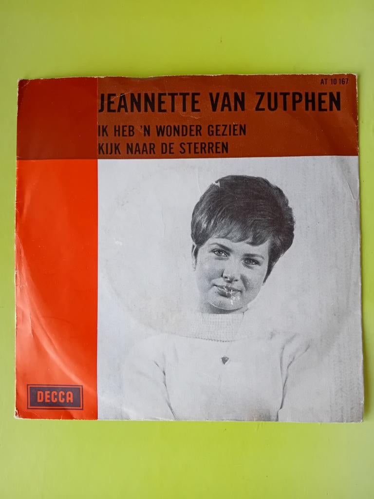 Jeanette van Zutphen - Ik Heb 'n Wonder Gezien (Single), Gebruikt, 7 inch, Ophalen of Verzenden, Fotohoes