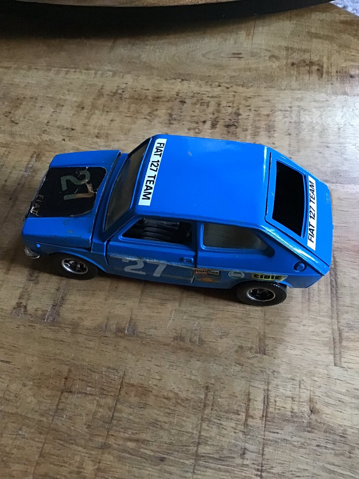 Vintage Rally auto Fiat127.  Burago, Ophalen of Verzenden, Gebruikt, Bburago