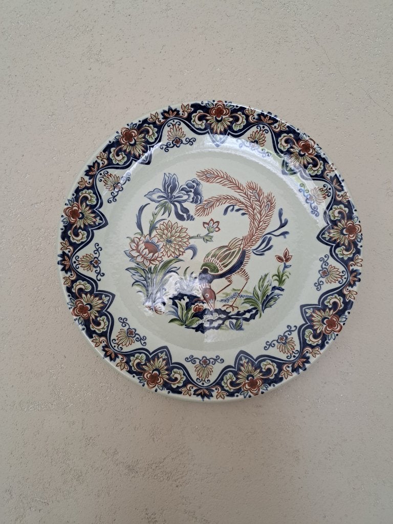 Wandbord met Pauw, 28 cm., Antiek en Kunst, Ophalen of Verzenden