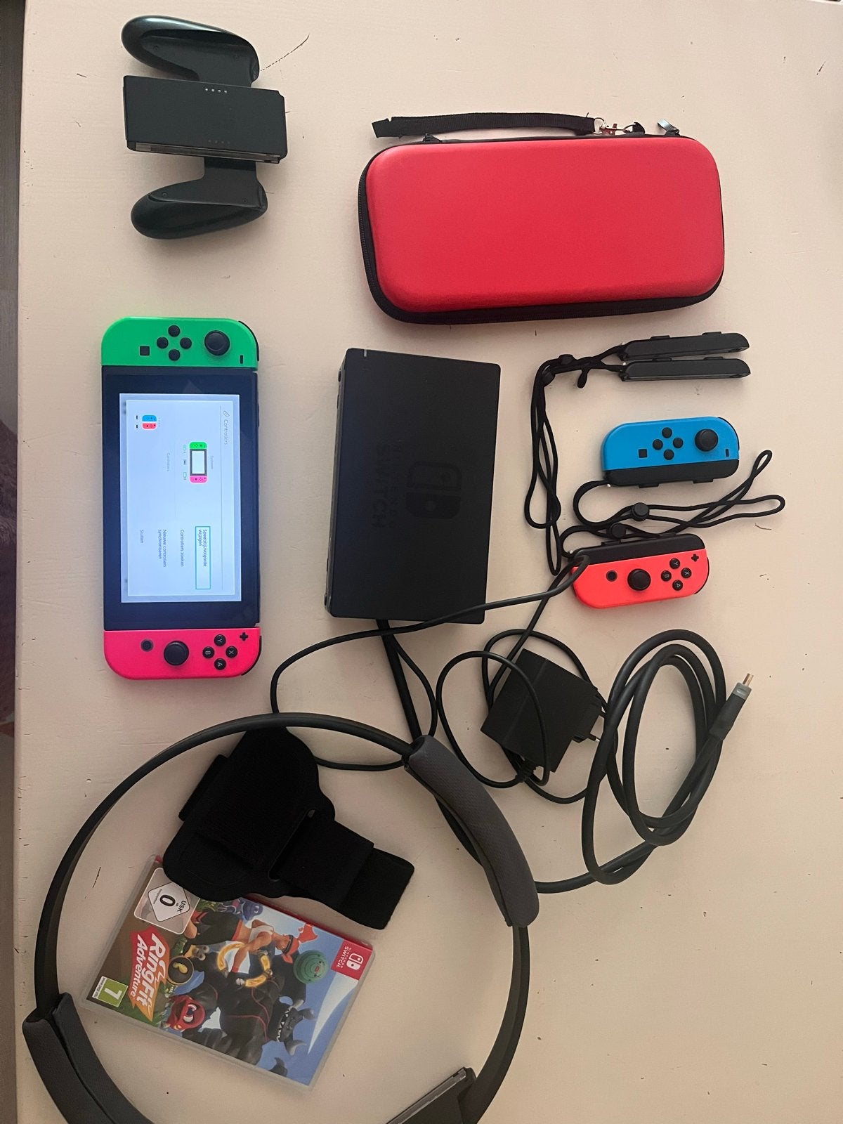 Nintendo Switch V2 met 256 GB SD kaart en accessoires, Zo goed als nieuw, Met harde schijf, Met 3 controllers of meer, Ophalen