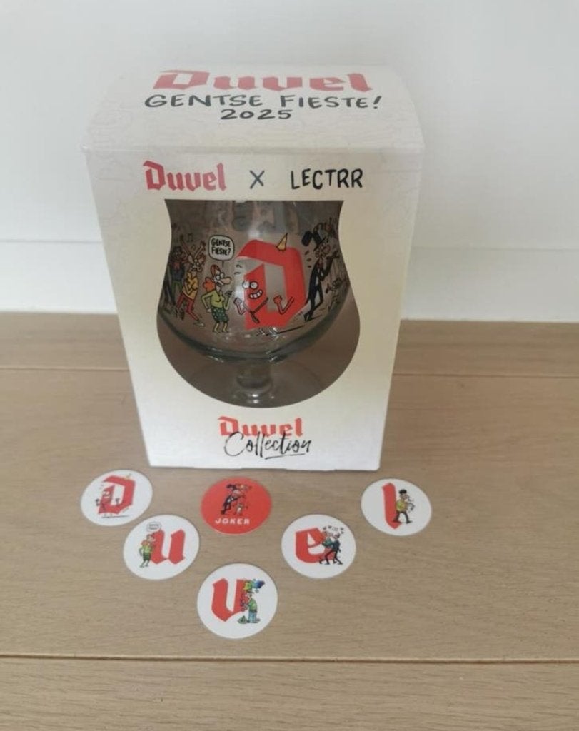 Duvelglas Gentse feesten 2025 + 6 jetons, Ophalen of Verzenden, Nieuw, Glas of Glazen, Duvel