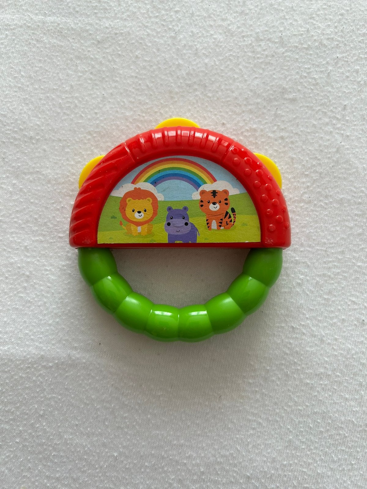 Leuke rammelaar met dieren en regenboog, Ophalen of Verzenden, Zo goed als nieuw, Rammelaar