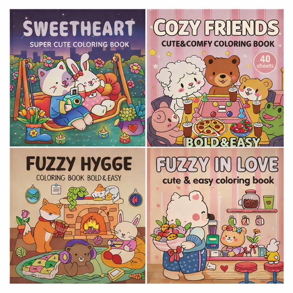 Cozy Coloring Book - 4 stuks, Verzenden, Nieuw, Papier, Schets- of Tekenboek
