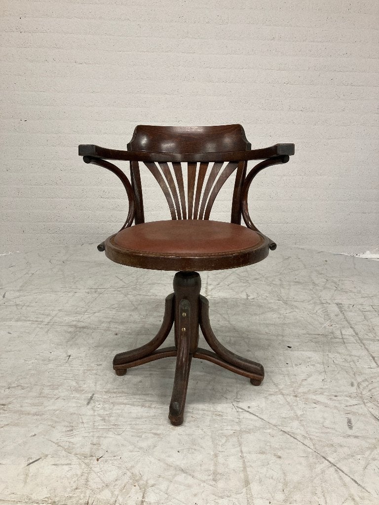 Vintage draaistoel met lederen zitting, Ophalen