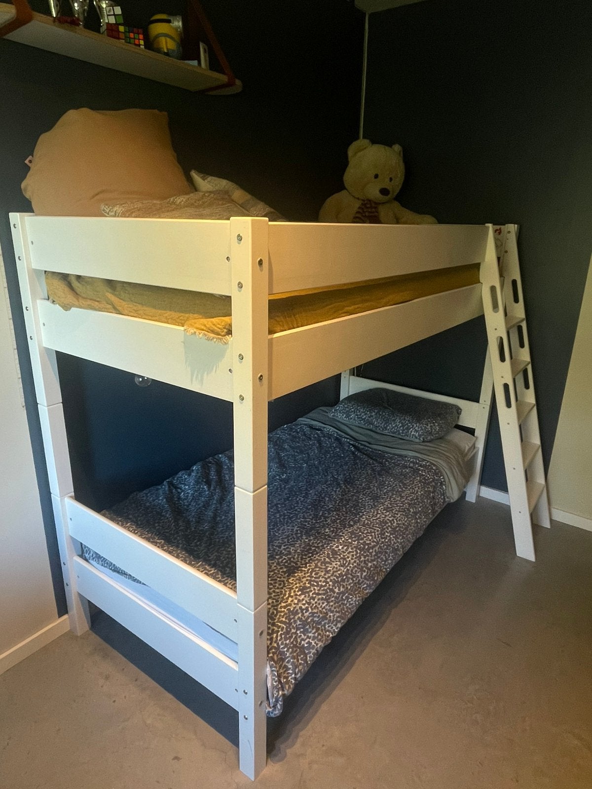 Wit stapelbed, Ophalen, 90 cm, 210 cm, 160 tot 180 cm