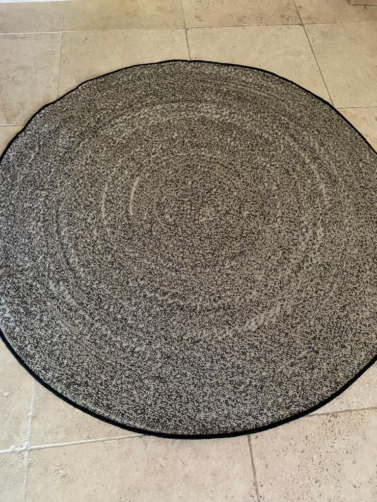 Kleed sisal met zwart 160 rond, Ophalen, Zwart, 150 tot 200 cm, Rond