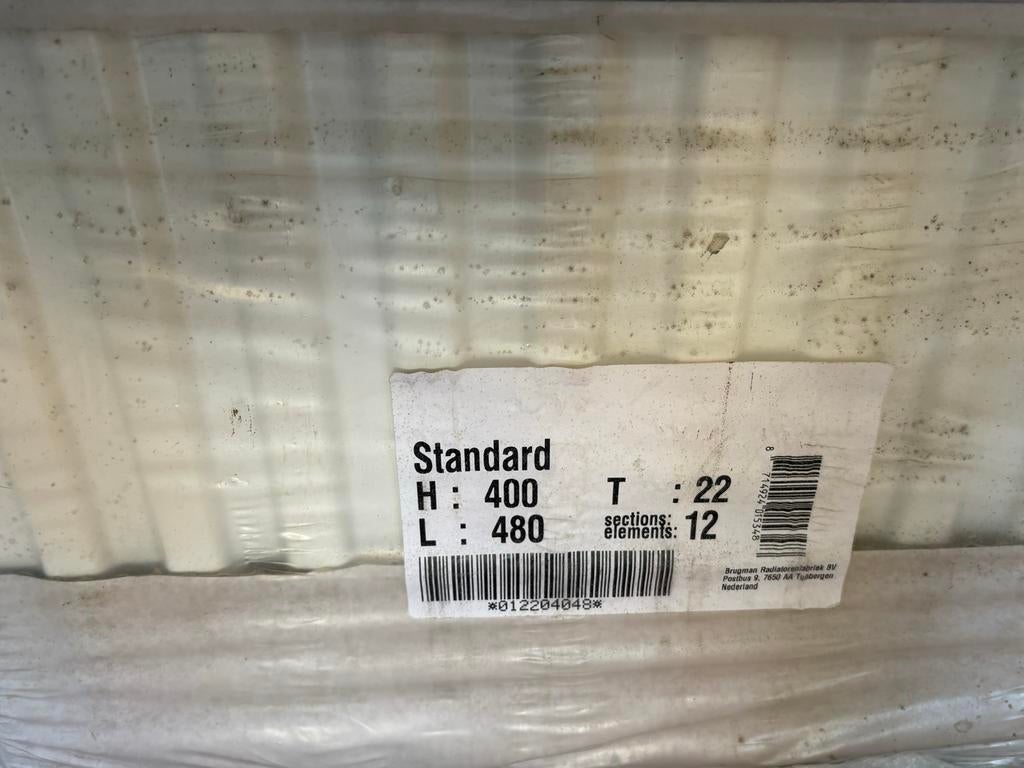 Brugman Radiator Standard H 400 L 480 T 22, 30 tot 80 cm, 500 tot 800 watt, Radiator, Nieuw
