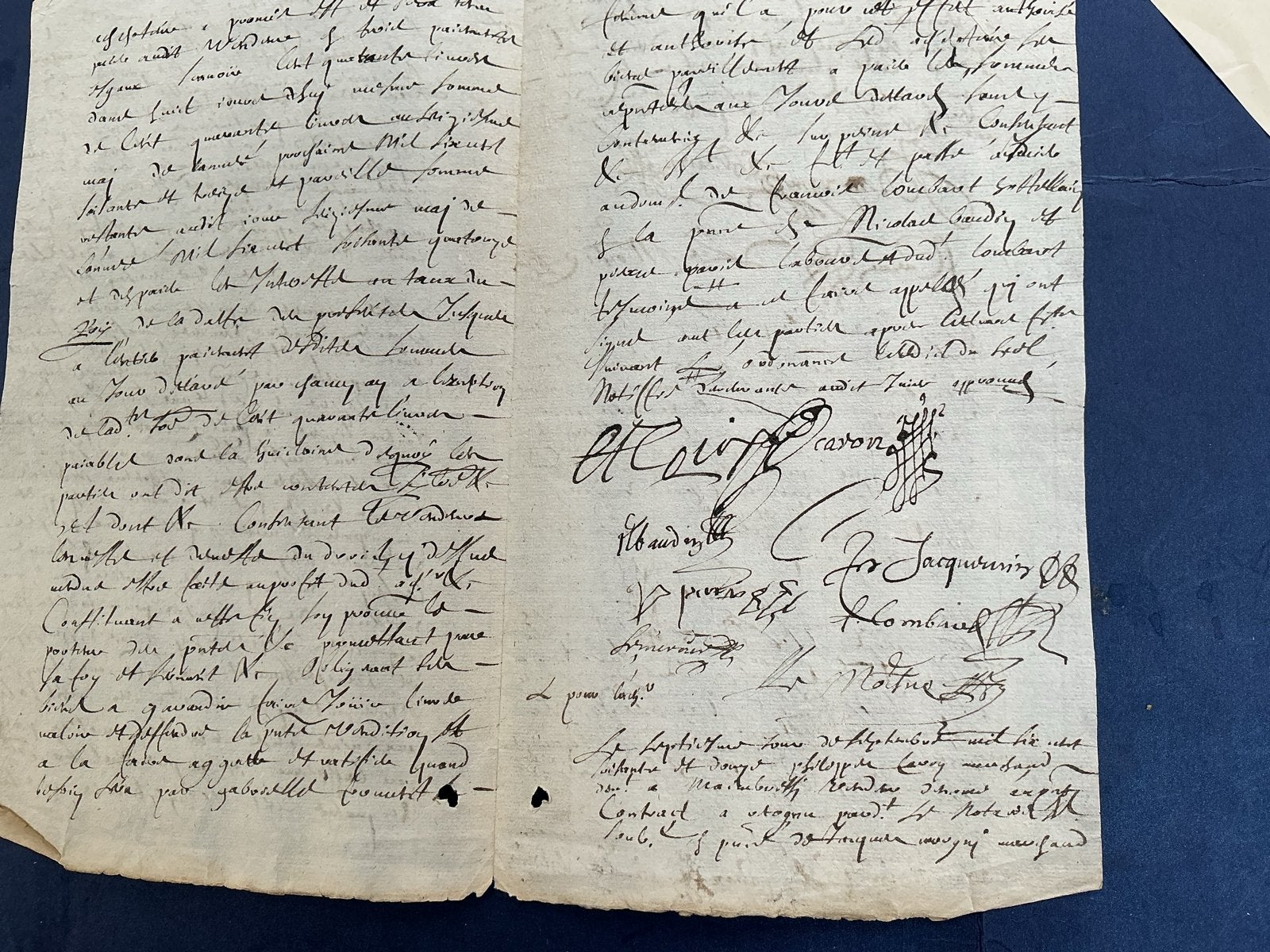 Oud document met handtekeningen 1672, Verzenden