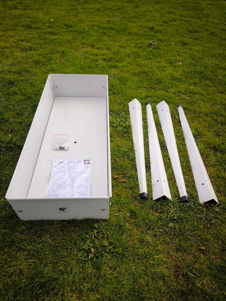 Herstera Garden Hoge Plantenbak Kweektafel Staal Wit, 100 cm of meer, Nieuw, Ophalen of Verzenden, Metaal