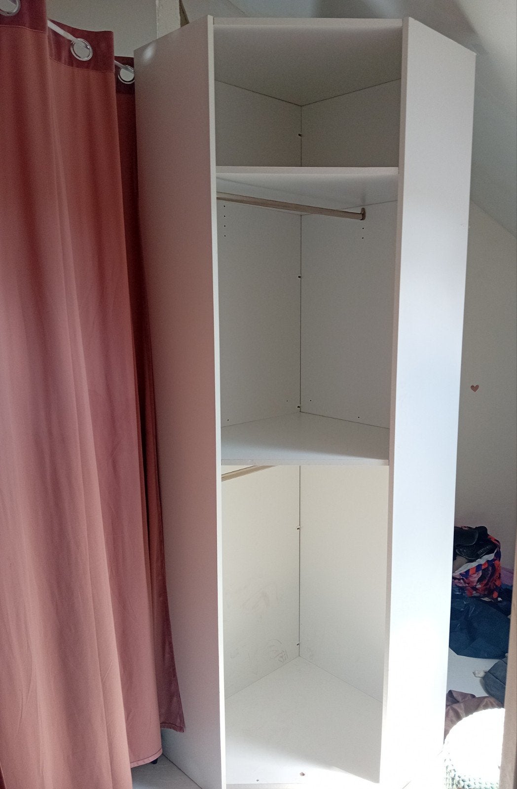 Grote open hoekkast met leg- en hanggedeelten, Ophalen, Gebruikt, 100 tot 150 cm, 200 cm of meer