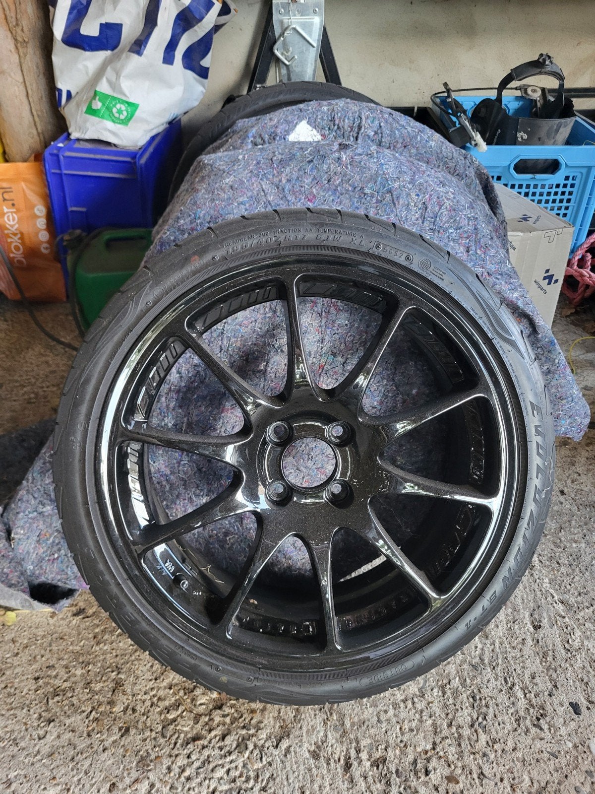 195/40ZR17 Banden en Velgen, Gebruikt, Banden en Velgen, 17 inch, Ophalen of Verzenden