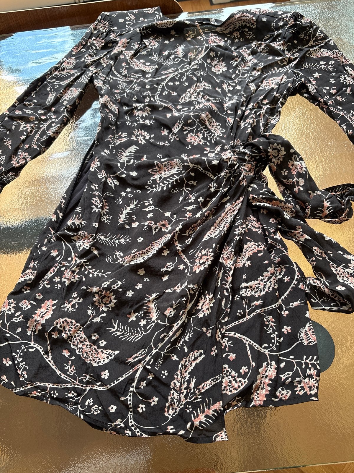 Jurkje ba&sh maat 1 (34/36) 100% viscose met rits, Zwart, Ophalen of Verzenden, Zo goed als nieuw, Knielengte