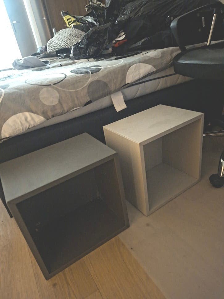 8 IKEA EKET kubusvormige opbergers - grijs en wit, Ophalen, Gebruikt, Minder dan 45 cm, Minder dan 55 cm