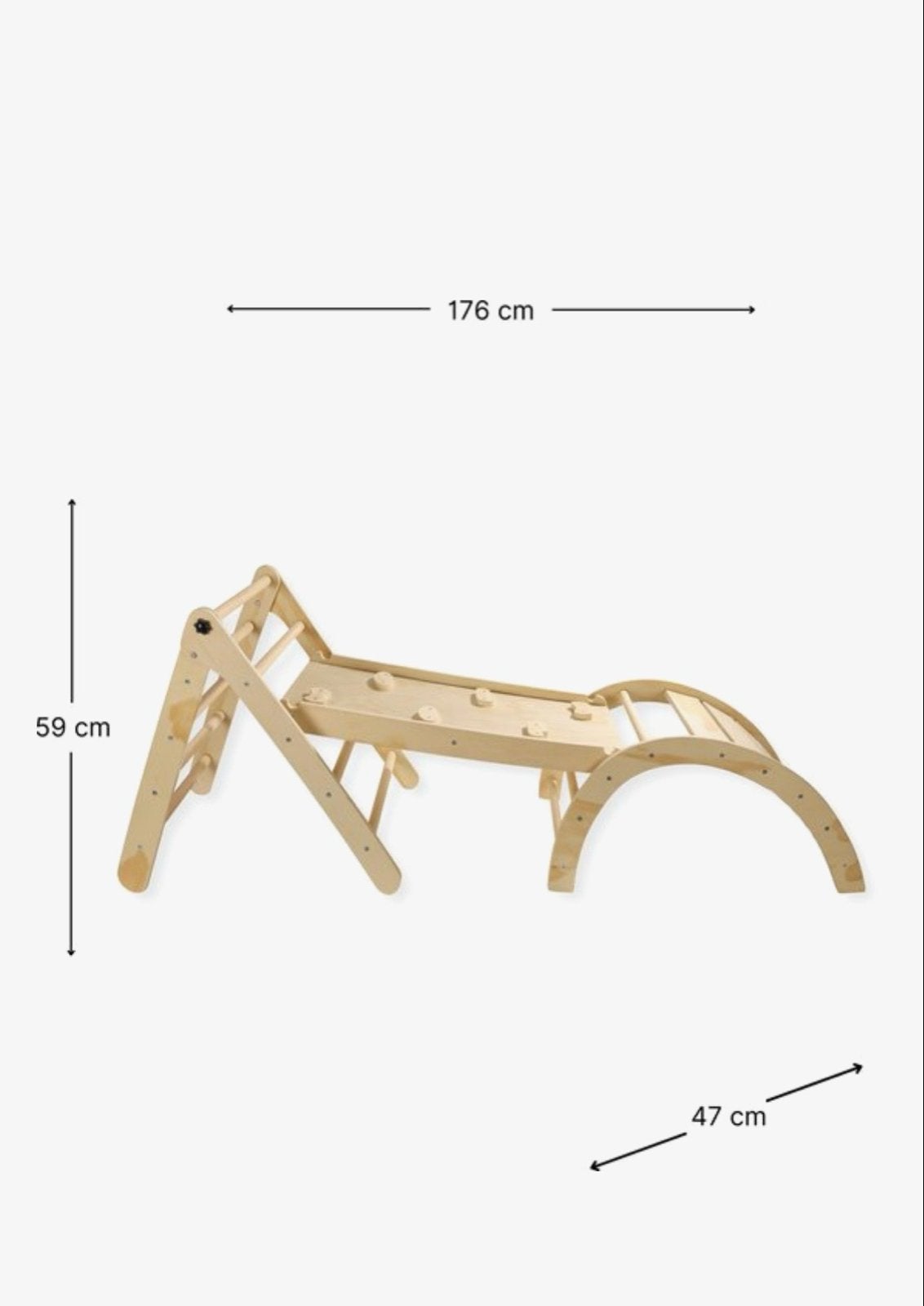 Houten Klimtoestel met Glijbaan en Klimwand voor Kinderen, Kinderen en Baby's, Ophalen, Zo goed als nieuw, Glijbaan