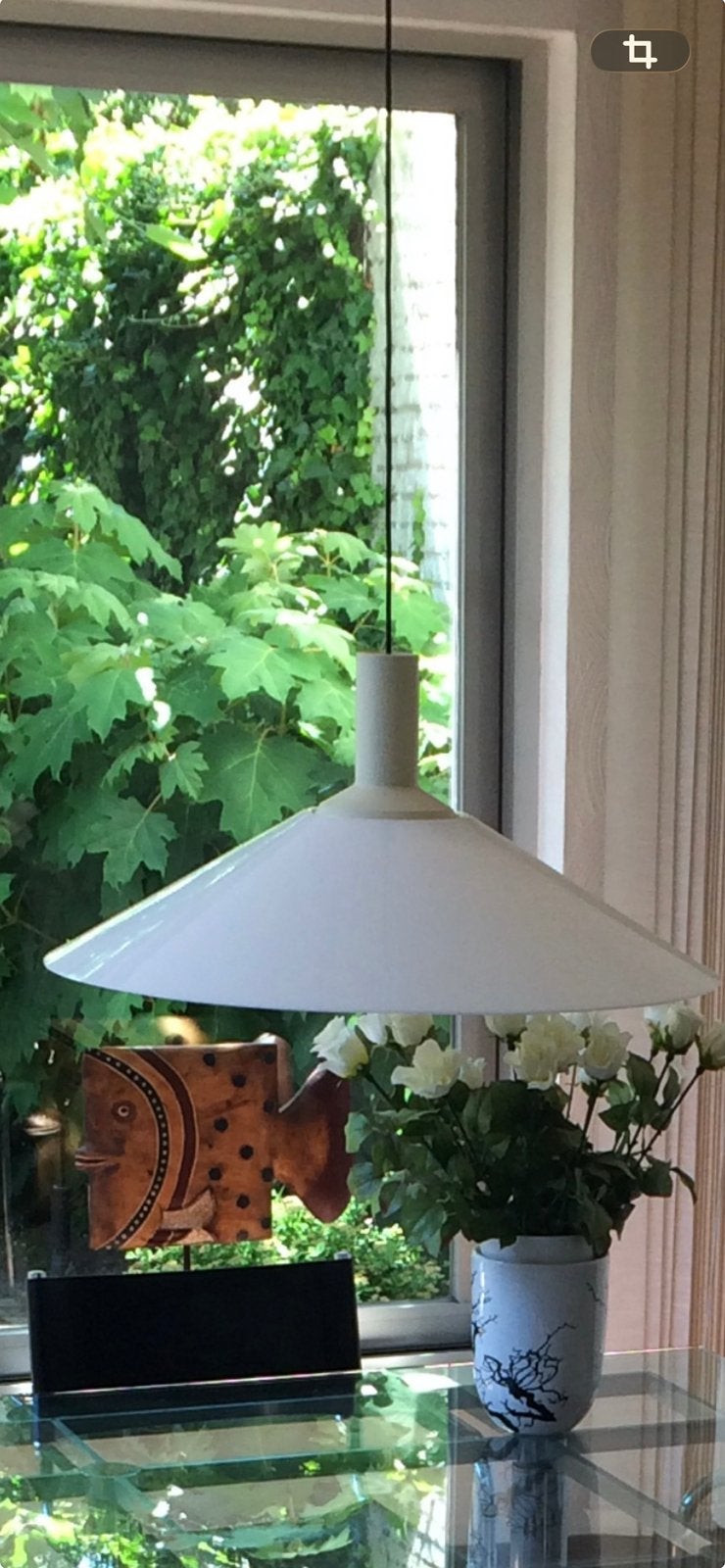 Martinelli Luce vintage hanglamp, Ophalen, Kunststof, Gebruikt, 60/70 jaren