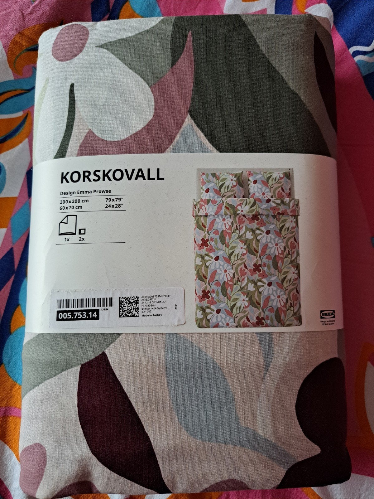 nieuw dekbedovertrek Korskovall Ikea 200x200, Ophalen, Meerkleurig, Dekbedovertrek, Nieuw