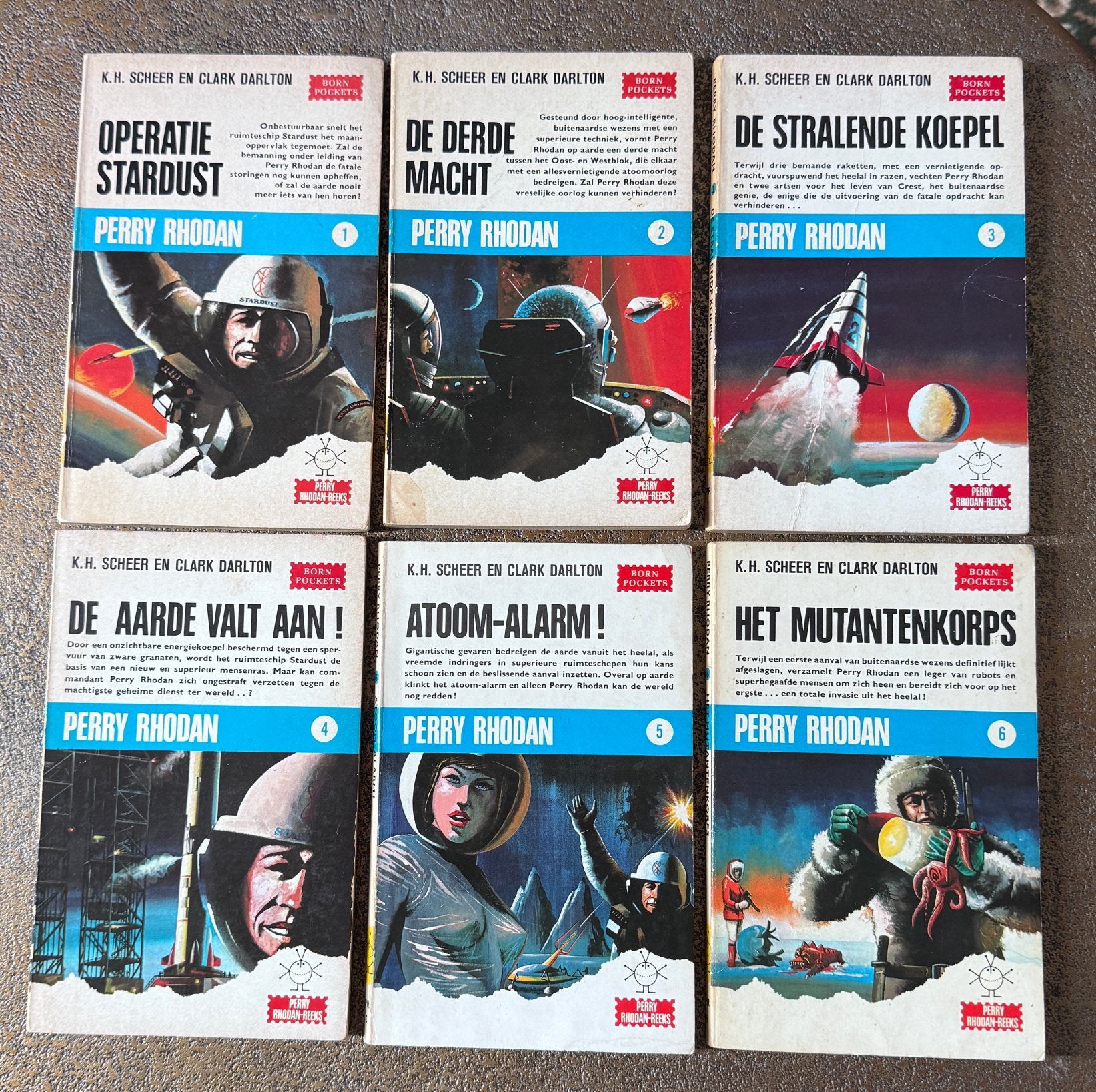 Perry Rhodan Pockets 1 t/m 6, 1967/1968, Boeken, Science fiction, Verzenden, Gelezen