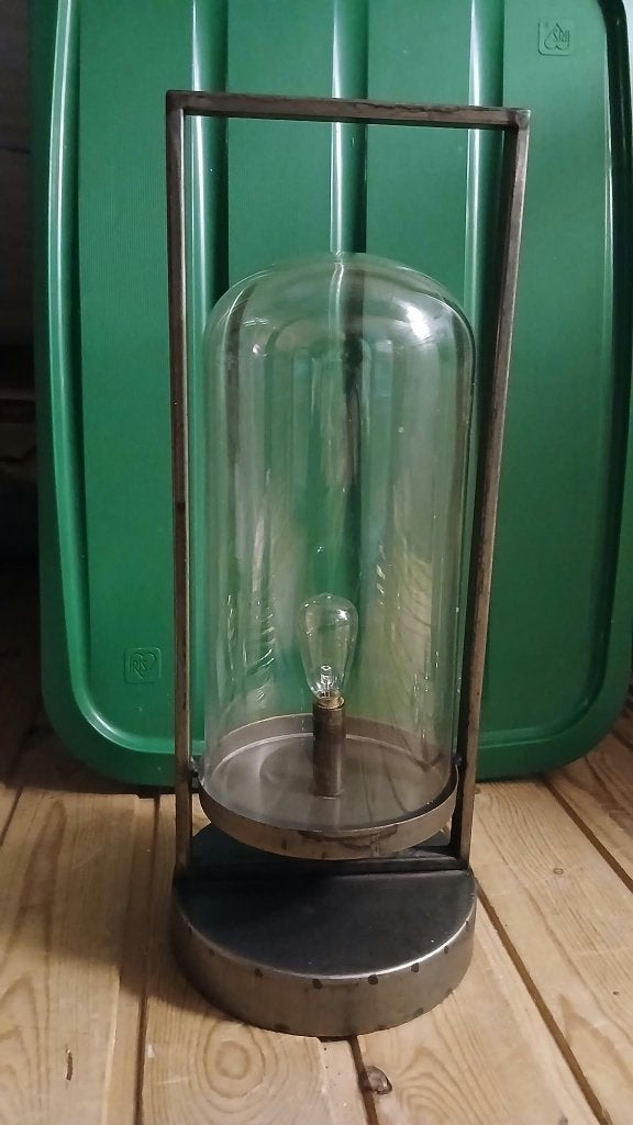 Industriële lantaarn / stolplamp., Met schakelaar, Ophalen of Verzenden, Zo goed als nieuw, Glas