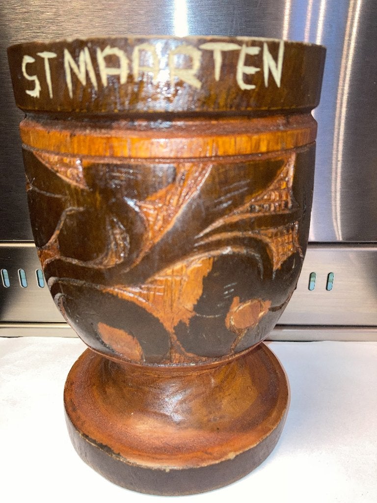 Houten Pot St. Maarten Souvenir of Snoeppot  Feestdag St. M, Ophalen