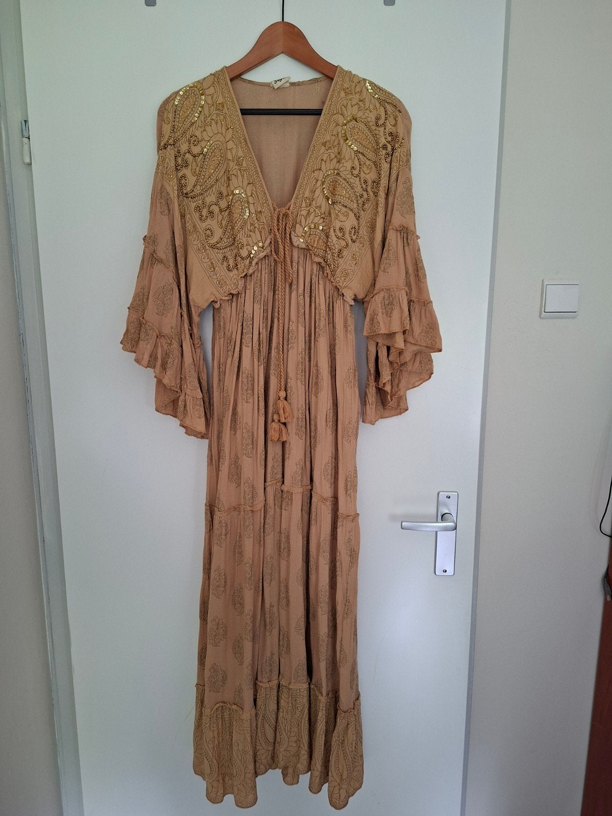 Siya Ibiza Boho Jurk met Kraaltjes - One Size (tm 40/42), Maat 38/40 (M), Siya, Bruin, Ophalen of Verzenden