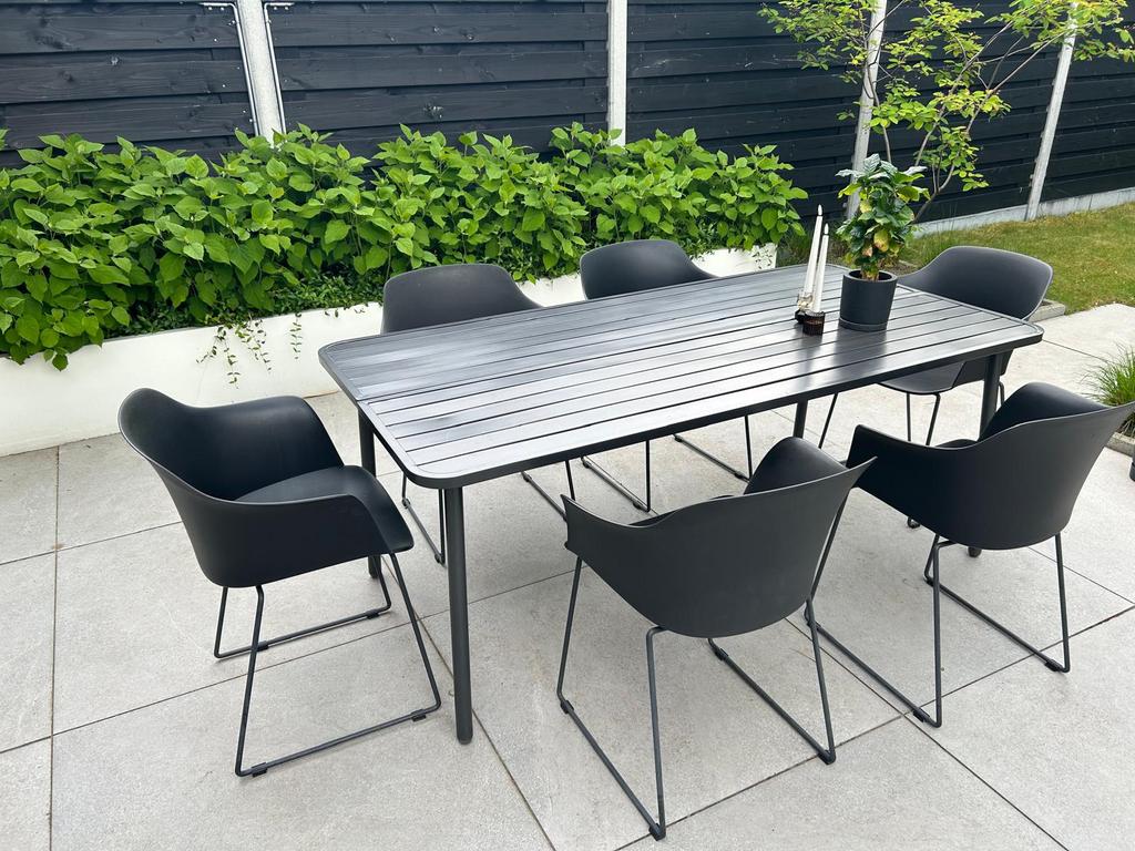 Stalen tuintafel 90x180x73, Ophalen, Gebruikt, Rechthoekig, Overige materialen