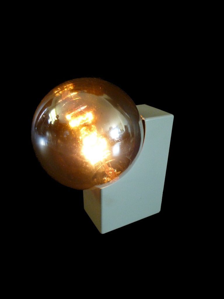 Schitterende vintage Philips design spiegelbol wandlamp, Ophalen of Verzenden, Gebruikt, Overige materialen, Minder dan 50 cm