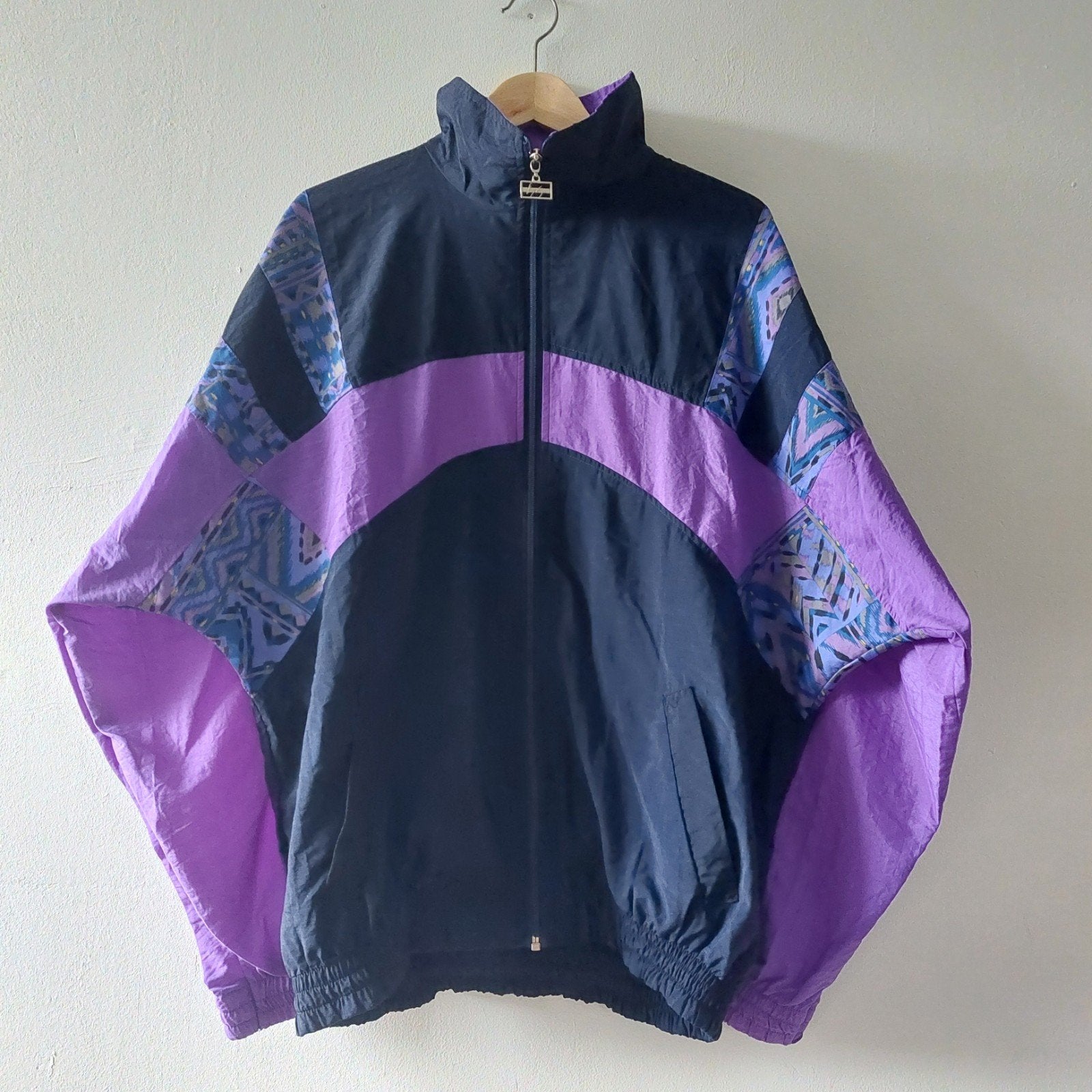 Vintage 80s/90s Fong Leng oversized sportswear jacket M, Fong Leng, Ophalen of Verzenden, Gedragen, Maat 38/40 (M)