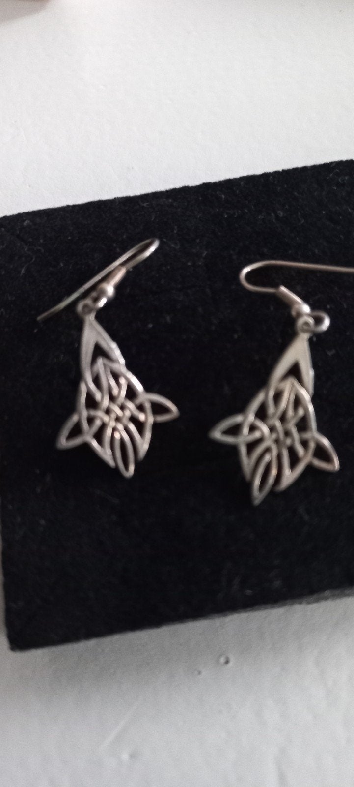 Mooie vintage zilveren hanger oorbellen keltische knoopn, Ophalen of Verzenden, Zilver