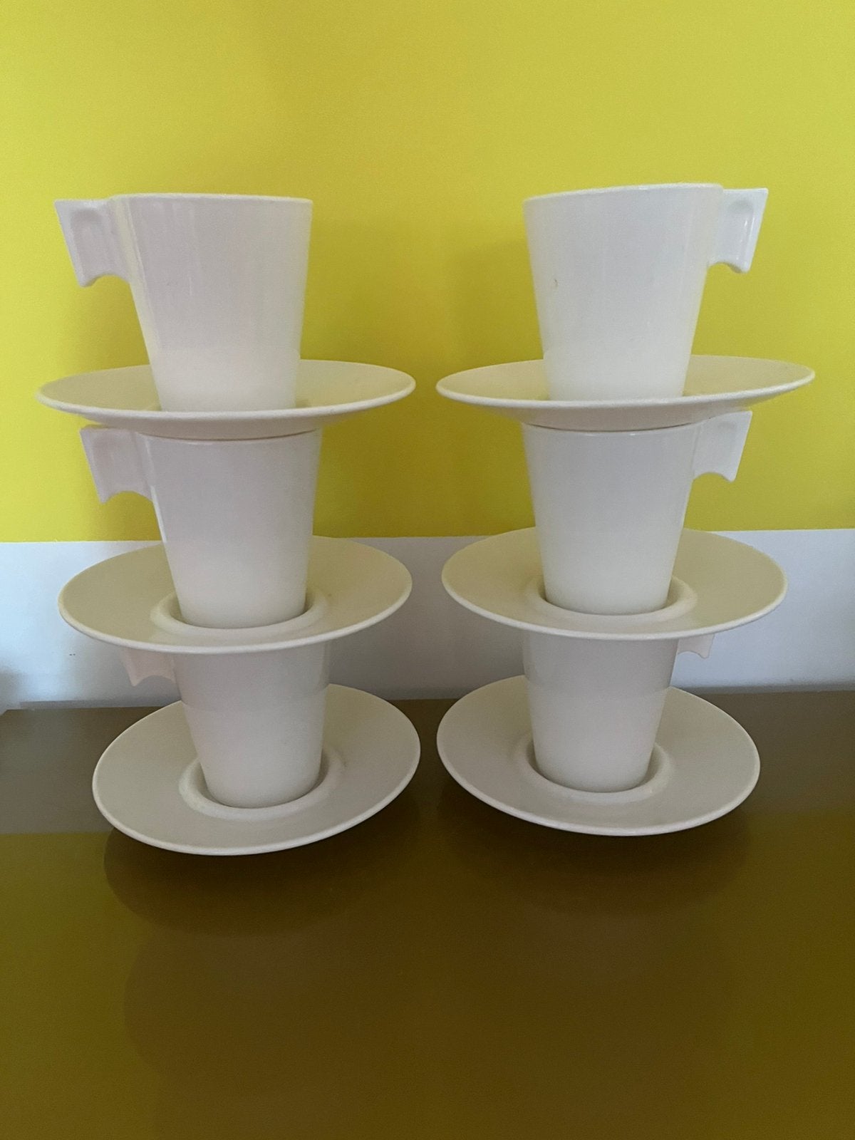 ARC. —  FRANCE. —  MELKGLAS. —  KOFFIEKOPJES (6)., Antiek en Kunst, Ophalen of Verzenden