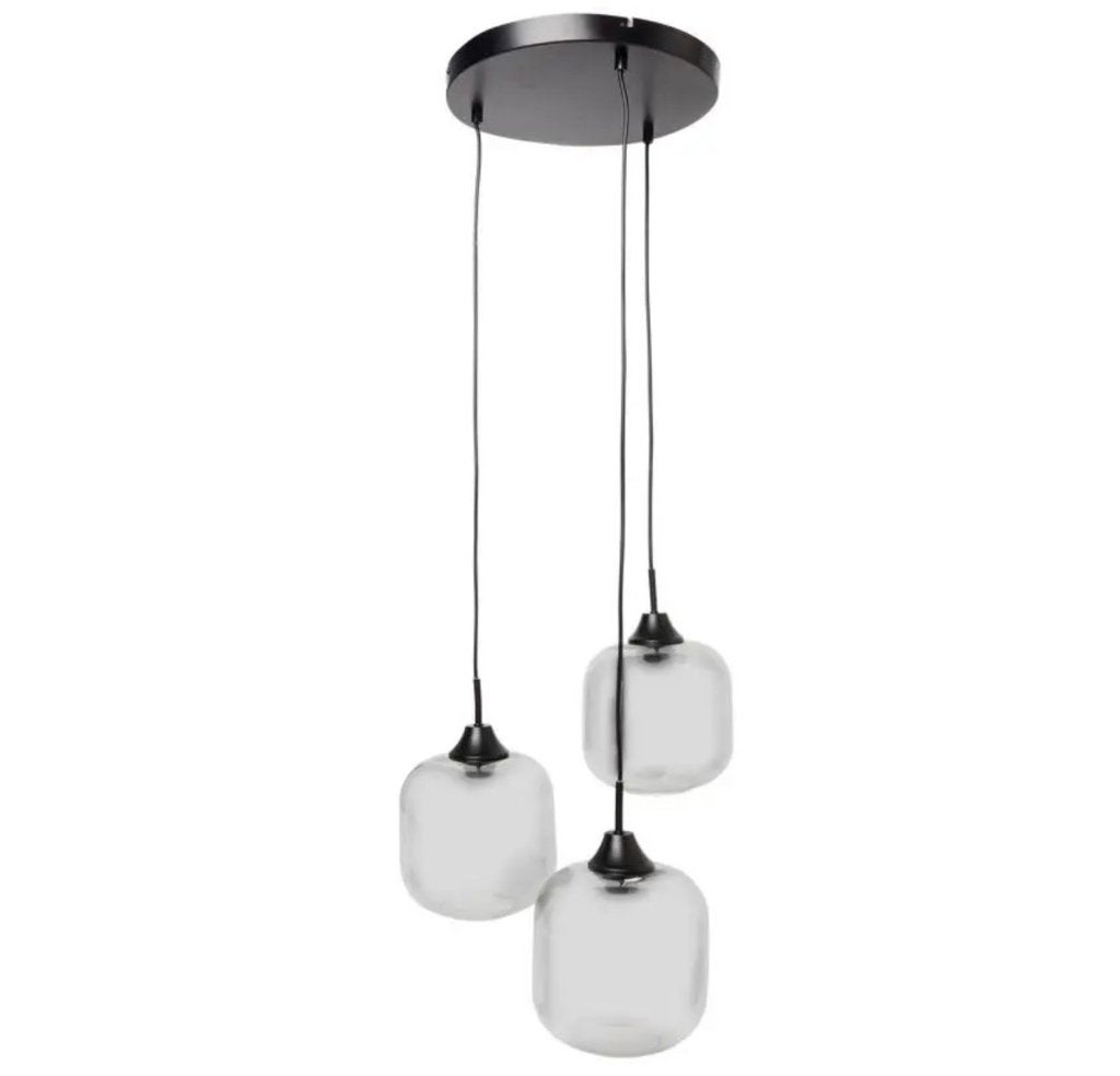 Hanglamp rond smoke zwart, Ophalen, Nieuw, Glas, E27 (groot)