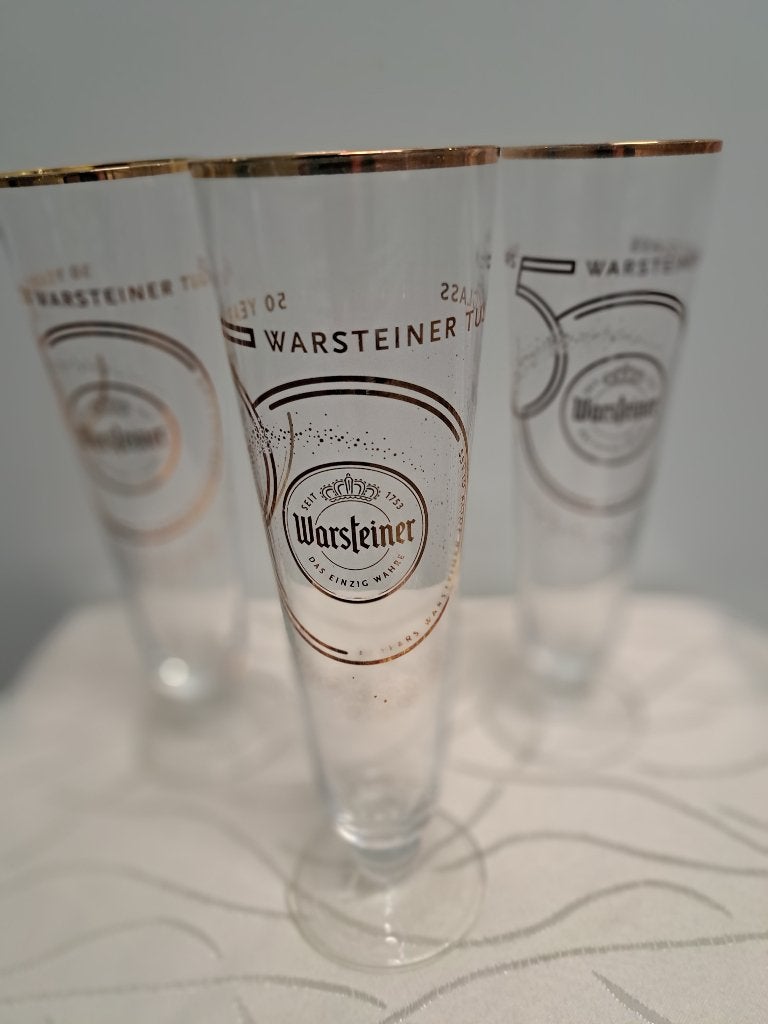 WARSTEINER 50 jaar jubileum glazen, tulip glazen, Verzamelen, Glas en Borrelglaasjes, Ophalen of Verzenden, Zo goed als nieuw