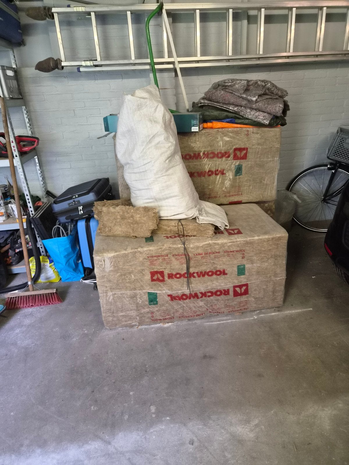 3 pakken Rockwool steenwol 75mm + reststukken, Ophalen, 4 tot 8 cm, Vloerisolatie, Nieuw