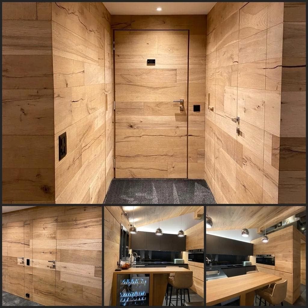 EIKEN WANDBEKLEDING KANT EN KLAAR! UNIEKE PANELEN!, Ophalen of Verzenden, 75 m² of meer, Zwart
