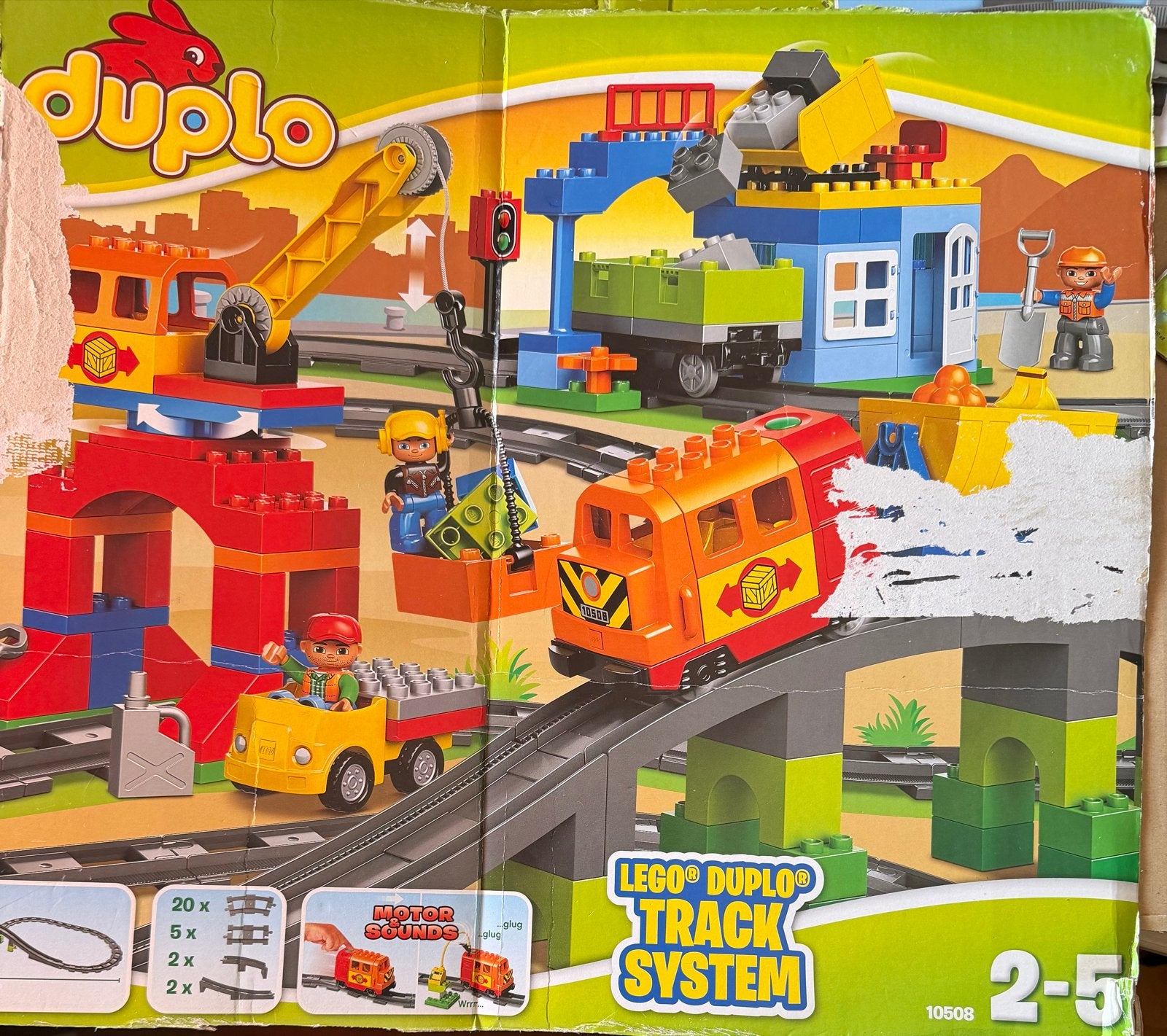 Lego Duplo Treinset (10508 & 10506) met veel rails en extra', Ophalen, Gebruikt, Duplo, Inclusief accessoires