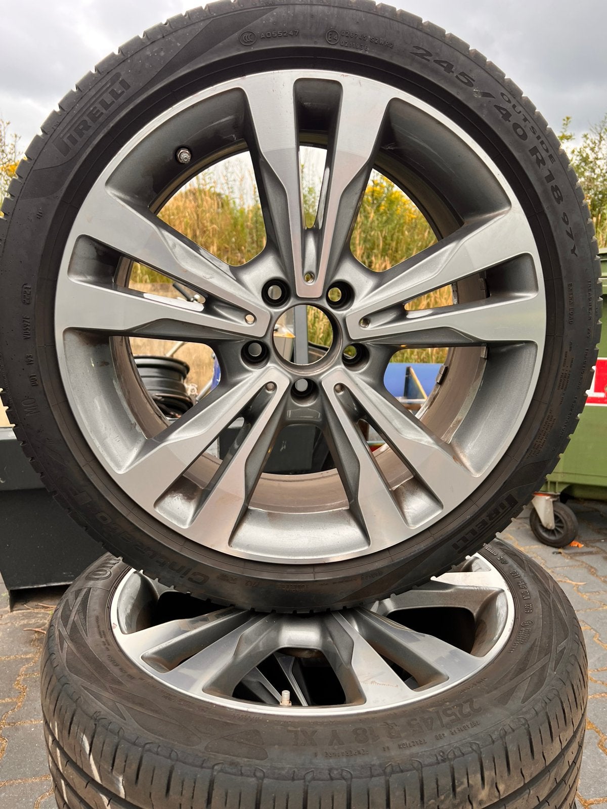 18” mercedes C klasse W205 velgen 5x112 breedset zomerbanden, Auto-onderdelen, Banden en Velgen, Ophalen, 18 inch, Gebruikt, Banden en Velgen