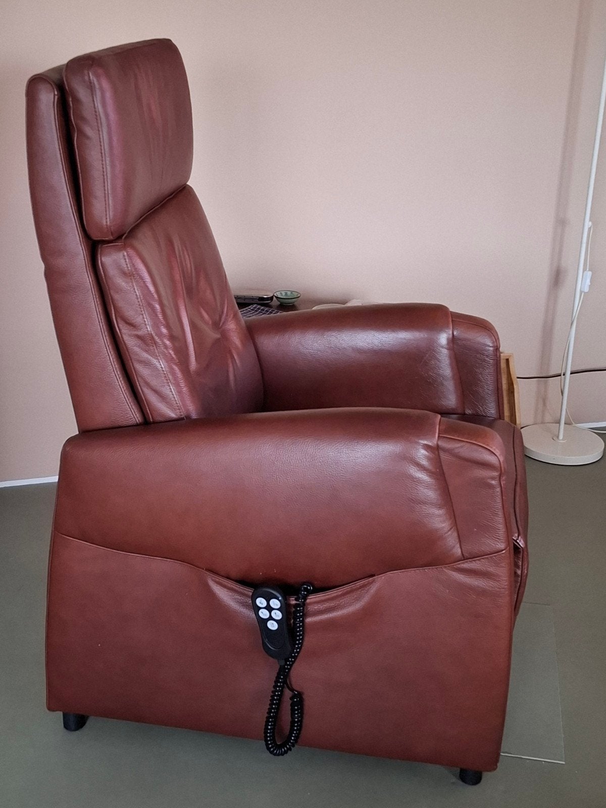 Leren relaxfauteuil, Modern, Comfortabel, Gebruikt, Bruin, Leer