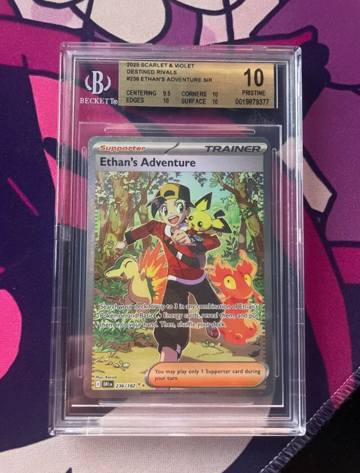 BGS 10 Ethan's Adventure IR - Pokémon Kaart, Ophalen of Verzenden, Nieuw, Losse kaart