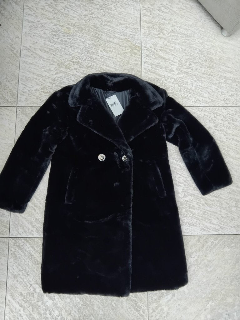 MM Sweet jas halflang zwart bontjas nepbont NIEUW maat S / M, Kleding | Dames, Jassen | Winter, Maat 38/40 (M), Zwart, Nieuw, Ophalen of Verzenden