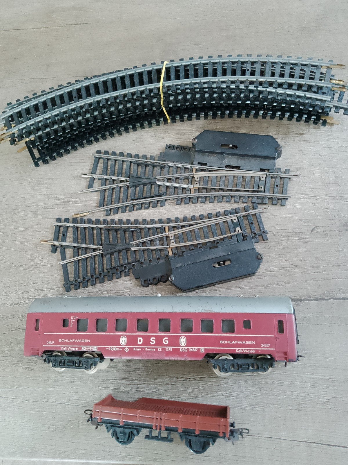 Lima slaapwagon 24357, goederenwagen en rails, Gebruikt, Gelijkstroom, Rails, Ophalen of Verzenden