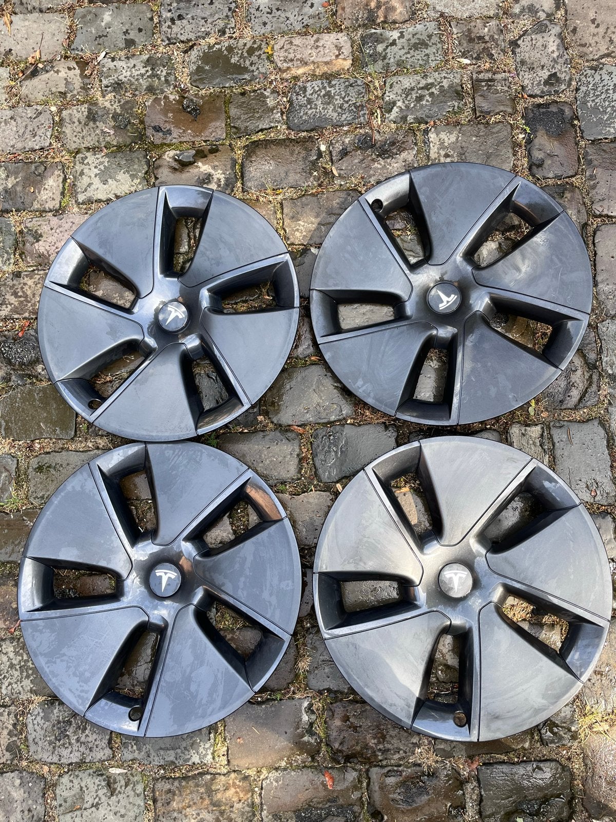Originele Tesla Model 3 18 inch Aerocaps + extra set, Ophalen, Zo goed als nieuw
