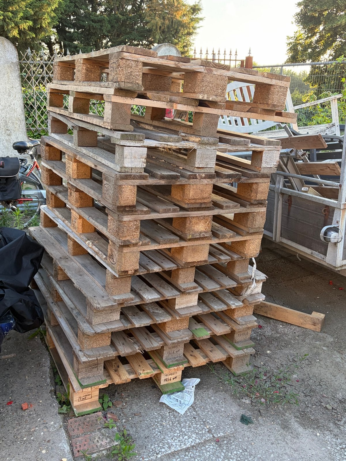 Gebruikte houten pallets - Ideaal voor diverse projecten, Doe-het-zelf en Verbouw, Platen en Panelen, Ophalen, Gebruikt, Hout
