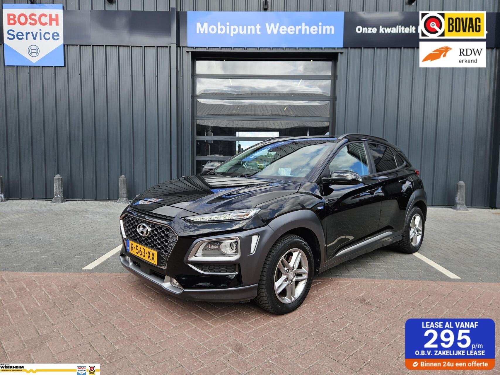 Hyundai Kona 1.6 GDI HEV Fashion Design Sky NIEUWSTAAT!, Auto's, 12 maanden, Gebruikt, Euro 6, Zwart