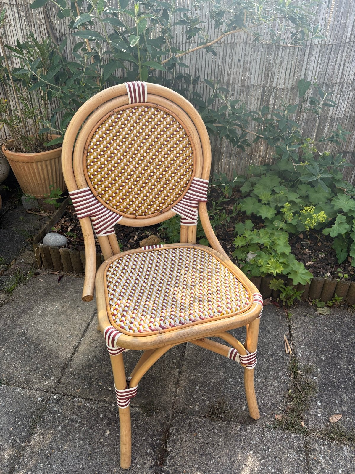 Sissyboy bamboe stoel met vlechtwerk., Ophalen, Overige kleuren, Riet of Rotan, Zo goed als nieuw