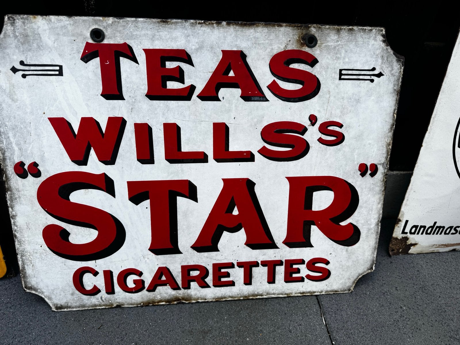Vintage Emaille Reclamebord "Wills's Star Cigarettes", Ophalen