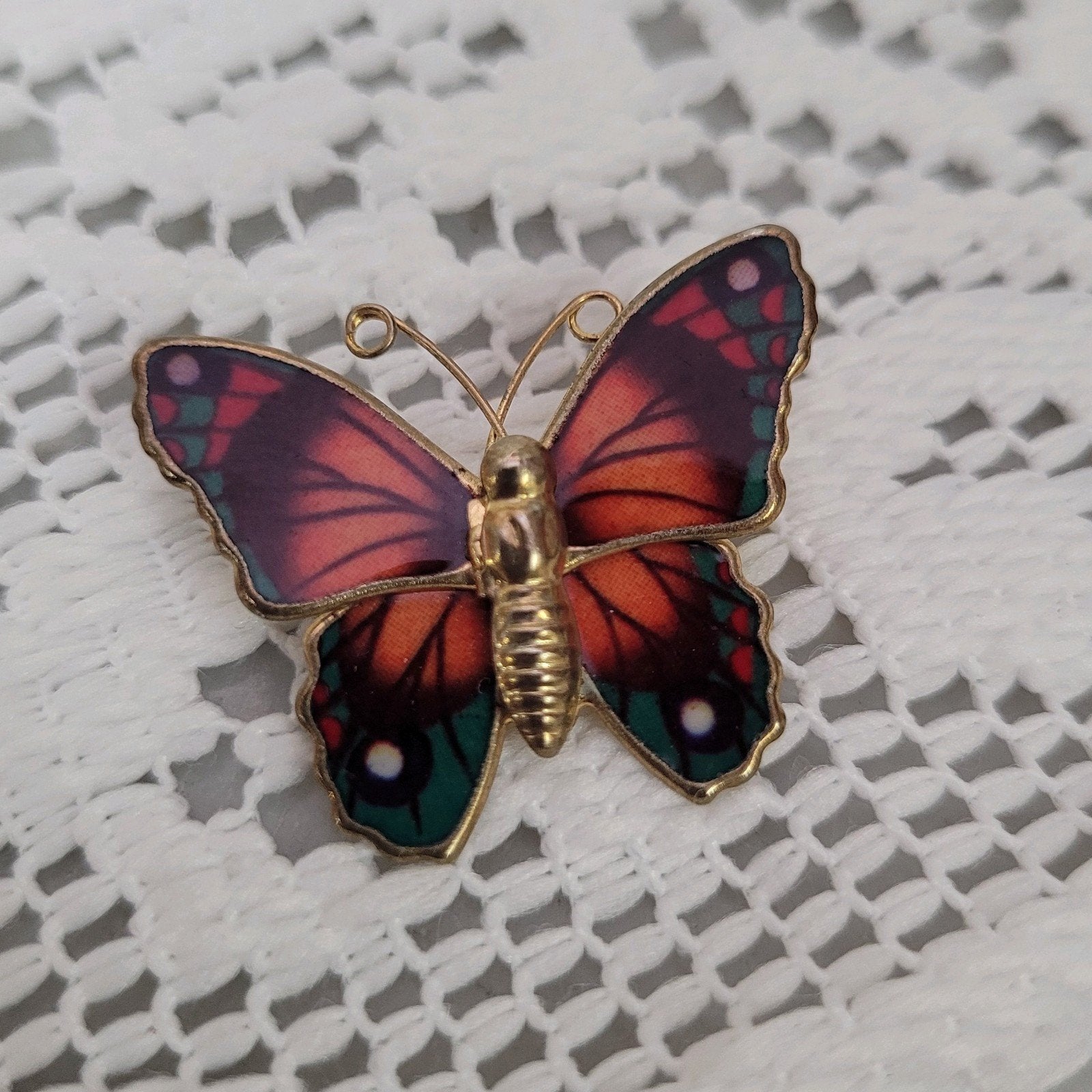 Vintage vlinder broche, Ophalen of Verzenden, Zo goed als nieuw, Zilver, Overige materialen