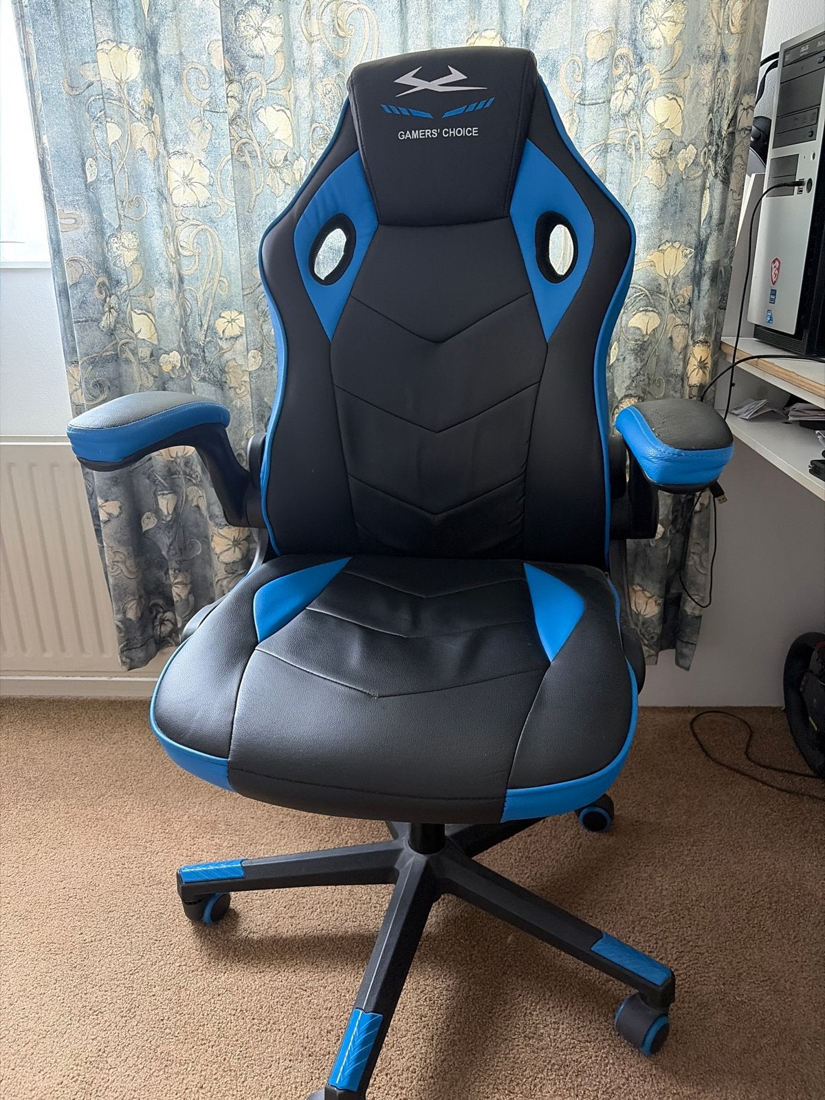 Gamingstoel Gamers' Choice - Zwart/Blauw, Ophalen, Kunststof, Gebruikt, Zwart