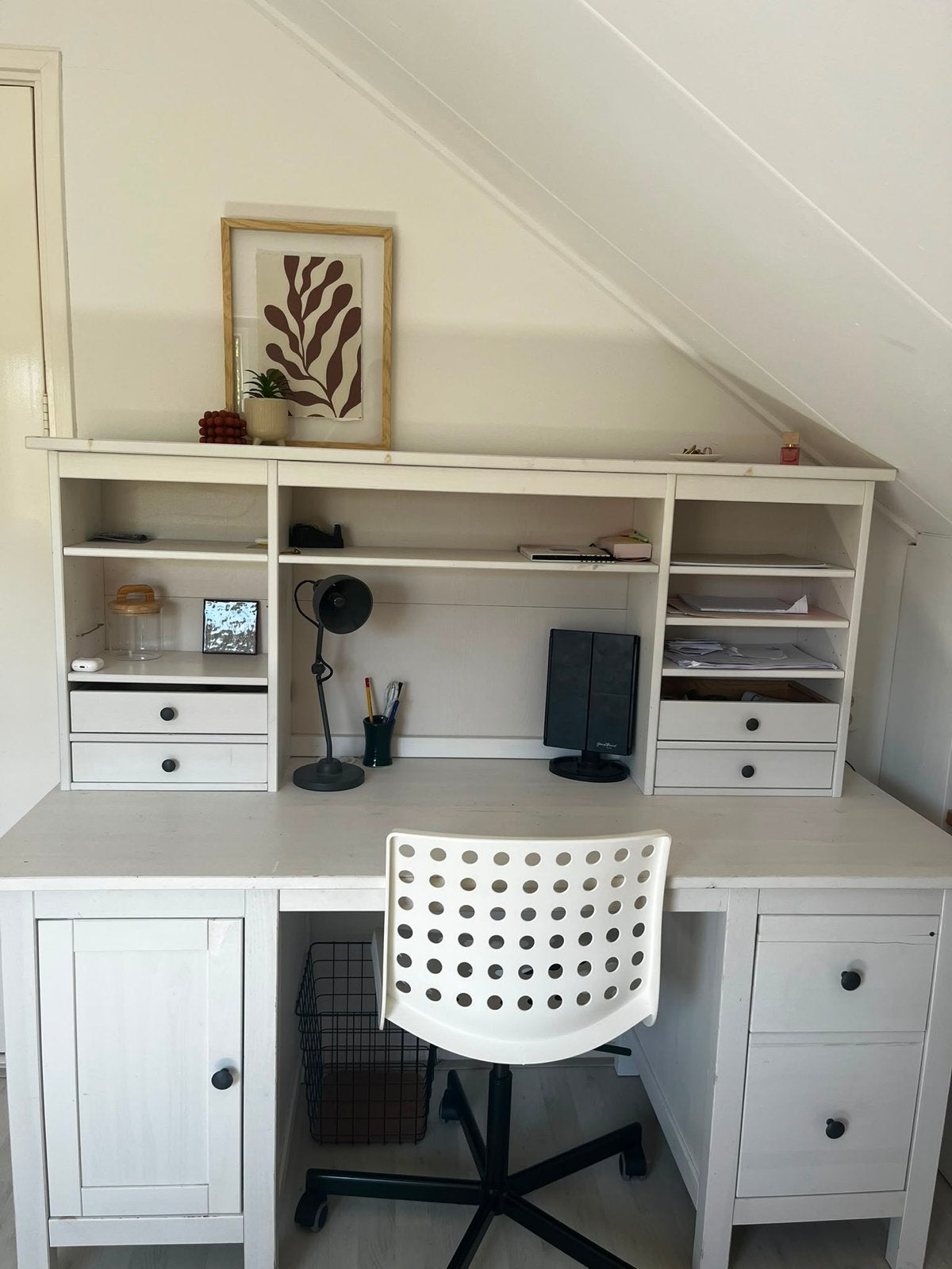 Te koop: IKEA HEMNES bureau met opzetstuk, Gebruikt, Ophalen of Verzenden, Overige merken, Computerbureau