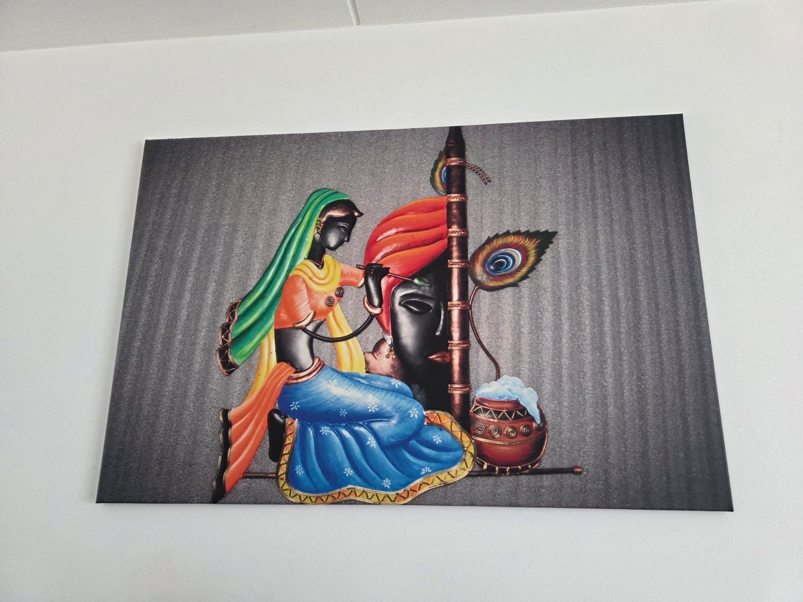 Prachtig Indiaas Canvas Schilderij - 120x80 cm, Ophalen of Verzenden